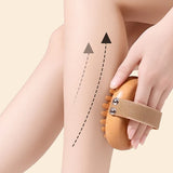 NNEOBA 2Pcs Wooden Anti-Cellulite & Scalp Massage Brush Essential Oil Spa Brown