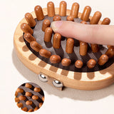 NNEOBA 2Pcs Wooden Anti-Cellulite & Scalp Massage Brush Essential Oil Spa Brown
