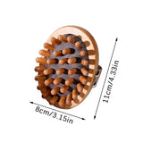 NNEOBA 2Pcs Wooden Anti-Cellulite & Scalp Massage Brush Essential Oil Spa Brown