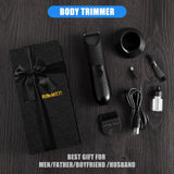 NNEOBA Rechargeable Body Hair Trimmer for Men Ceramic Blade & LED Light Black