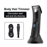NNEOBA Rechargeable Body Hair Trimmer for Men Ceramic Blade & LED Light Black