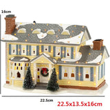 NNEOBA Brightly Lit Christmas Village House with Santa Claus Car
