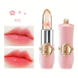 NNETM Flower Jelly Lipstick Temperature Change Moisturizer Long Lasting Lip Gloss Lip Balm