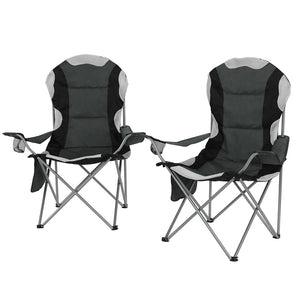 NNEDSZ Camping Folding Chair Portable Outdoor Hiking Fishing Picnic Grey 2pcs