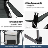 NNEDSZ Camping Folding Chair Portable Outdoor Hiking Fishing Picnic Grey 2pcs