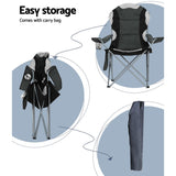 NNEDSZ Camping Folding Chair Portable Outdoor Hiking Fishing Picnic Grey 2pcs