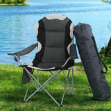 NNEDSZ Camping Folding Chair Portable Outdoor Hiking Fishing Picnic Grey 2pcs