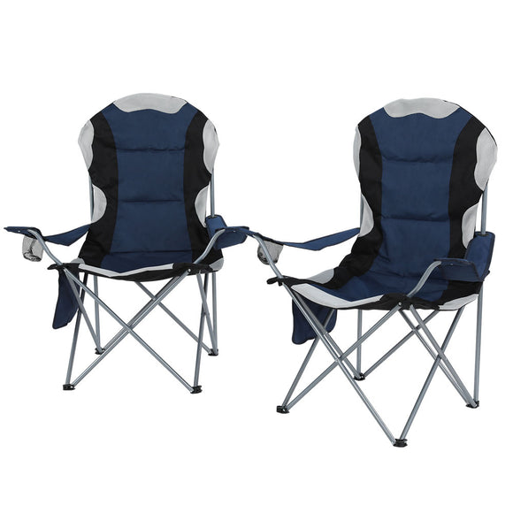 NNEDSZ Camping Folding Chair Portable Outdoor Hiking Fishing Picnic Navy 2pcs