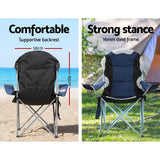 NNEDSZ Camping Folding Chair Portable Outdoor Hiking Fishing Picnic Navy 2pcs