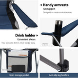 NNEDSZ Camping Folding Chair Portable Outdoor Hiking Fishing Picnic Navy 2pcs