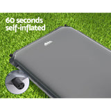 NNEDSZ Self Inflating Mattress Camping Sleeping Mat Air Bed Pad Single Grey