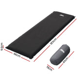 NNEDSZ Self Inflating Mattress Camping Sleeping Mat Air Bed Pad Single Black