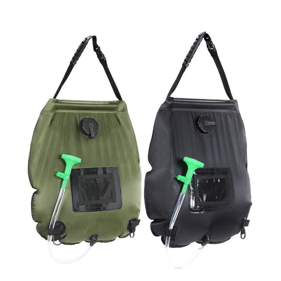 NNEDSZ Camping Shower Bag 20L Set of 2 Portable Green Black