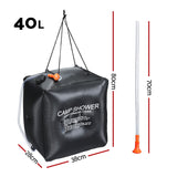 NNEDSZ Camping Shower Bag 40L Black