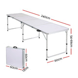 NNEDSZ Folding Camping Table 240CM Portable Outdoor Picnic BBQ Aluminium Desk