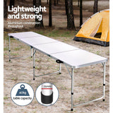NNEDSZ Folding Camping Table 240CM Portable Outdoor Picnic BBQ Aluminium Desk