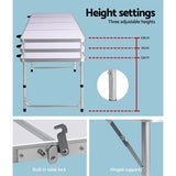 NNEDSZ Folding Camping Table 240CM Portable Outdoor Picnic BBQ Aluminium Desk