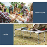 NNEDSZ Folding Camping Table 240CM Portable Outdoor Picnic BBQ Aluminium Desk