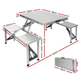 NNEDSZ Folding Camping Table Outdoor Picnic BBQ With 2 Bench Chairs Set