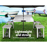 NNEDSZ Folding Camping Table Outdoor Picnic BBQ With 2 Bench Chairs Set