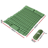 NNEDSZ Self Inflating Mattress Camping Sleeping Mat Air Bed Pad Double Pillow