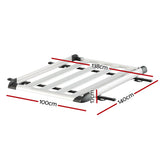NNEDSZ Universal Car Roof Rack Basket Luggage Vehicle Cargo Carrier 140cm Silver