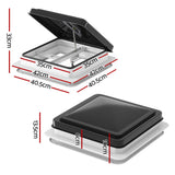 NNEDSZ Caravan Roof Vent Hatch RV Skylight Motorhome Camper 350x350mm Black