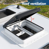 NNEDSZ Caravan Roof Vent Hatch RV Skylight Motorhome Camper 350x350mm Black
