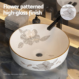 NNEDSZ Bathroom Basin Ceramic Vanity Sink Hand Wash Bowl with Pattern 41x41cm