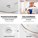 NNEDSZ Bathroom Basin Ceramic Vanity Sink Hand Wash Bowl with Pattern 41x41cm