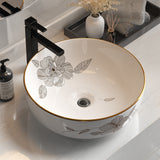 NNEDSZ Bathroom Basin Ceramic Vanity Sink Hand Wash Bowl with Pattern 41x41cm