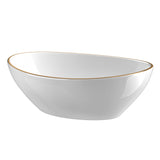 NNEDSZ Bathroom Basin Ceramic Vanity Sink Hand Wash Bowl Gold Line 41x34cm
