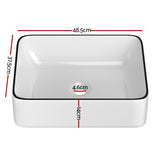 NNEDSZ Cefito Bathroom Basin Ceramic Vanity Sink Hand Wash Bowl Above Counter 48x37cm