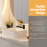 NNEDSZ Cefito Bathroom Basin Ceramic Vanity Sink Hand Wash Bowl Above Counter 48x37cm