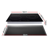 NNEDSZ Electric Ceramic Cooktop 60cm Kitchen Cooker 4 Burner Hob Touch Control 5200W
