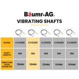 NNEMB CVS386 6 Metre x 38mm Concrete Vibrating Shaft, Australian Standard 3-Claw Drive Coupler