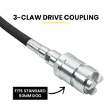 NNEMB CVS386 6 Metre x 38mm Concrete Vibrating Shaft, Australian Standard 3-Claw Drive Coupler