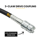 NNEMB CVS606 6 Metre x 60mm Concrete Vibrating Shaft, Australian Standard 3-Claw Drive Coupler