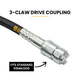 NNEMB CVS609 9 Metre x 60mm Concrete Vibrating Shaft, Australian Standard 3-Claw Drive Coupler