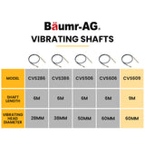 NNEMB CVS609 9 Metre x 60mm Concrete Vibrating Shaft, Australian Standard 3-Claw Drive Coupler