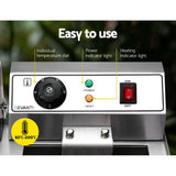 NNEDSZ Devanti 20L Electric Commercial Deep Fryer Double Baskets Oil Taps 6000W