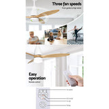 NNEDSZ Devanti 52'' Ceiling Fan AC Motor w/Light w/Remote - Light Wood