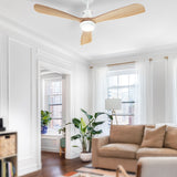 NNEDSZ Devanti 52'' Ceiling Fan AC Motor LED Light Remote - Light Wood