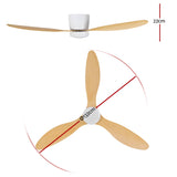 NNEDSZ 52'' Ceiling Fan DC Motor w/Light w/Remote - Light Wood