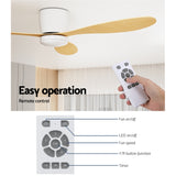 NNEDSZ 52'' Ceiling Fan DC Motor w/Light w/Remote - Light Wood