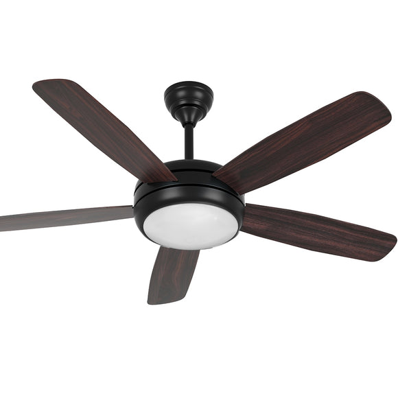 NNEDSZ 52'' Ceiling Fan AC Motor 5 Blades w/Light - Dark Wood