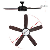 NNEDSZ 52'' Ceiling Fan AC Motor 5 Blades w/Light - Dark Wood