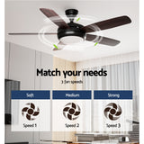 NNEDSZ 52'' Ceiling Fan AC Motor 5 Blades w/Light - Dark Wood