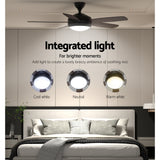 NNEDSZ 52'' Ceiling Fan AC Motor 5 Blades w/Light - Dark Wood