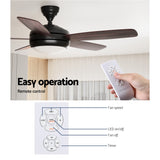 NNEDSZ 52'' Ceiling Fan AC Motor 5 Blades w/Light - Dark Wood